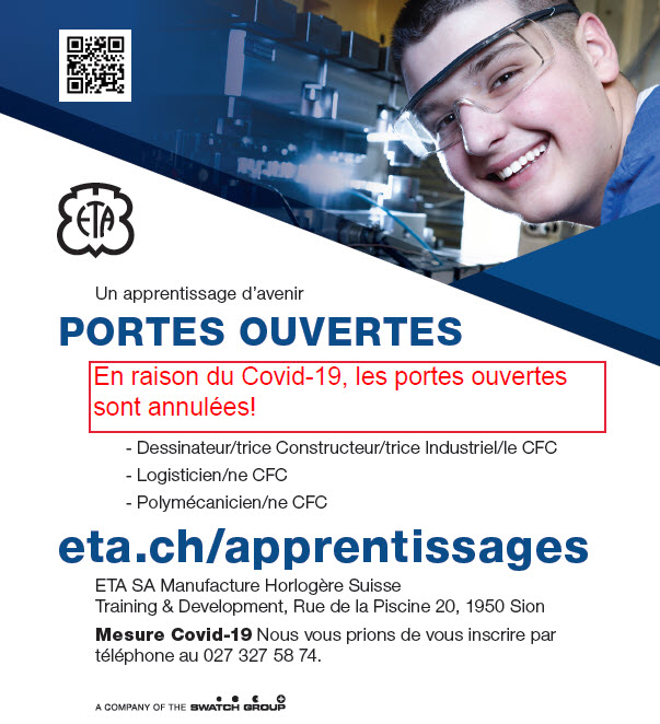 Annulation Portes ouvertes ETA Sion